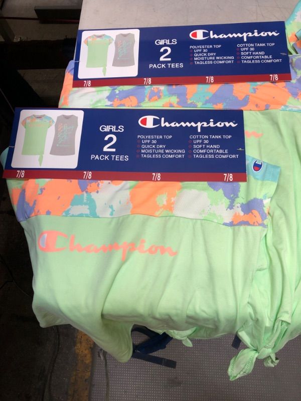 Photo 2 of 2x Champion Girls 2-Pack Active Wear UPF 30 Moisture Wicking T-shirts
Size: 7/8