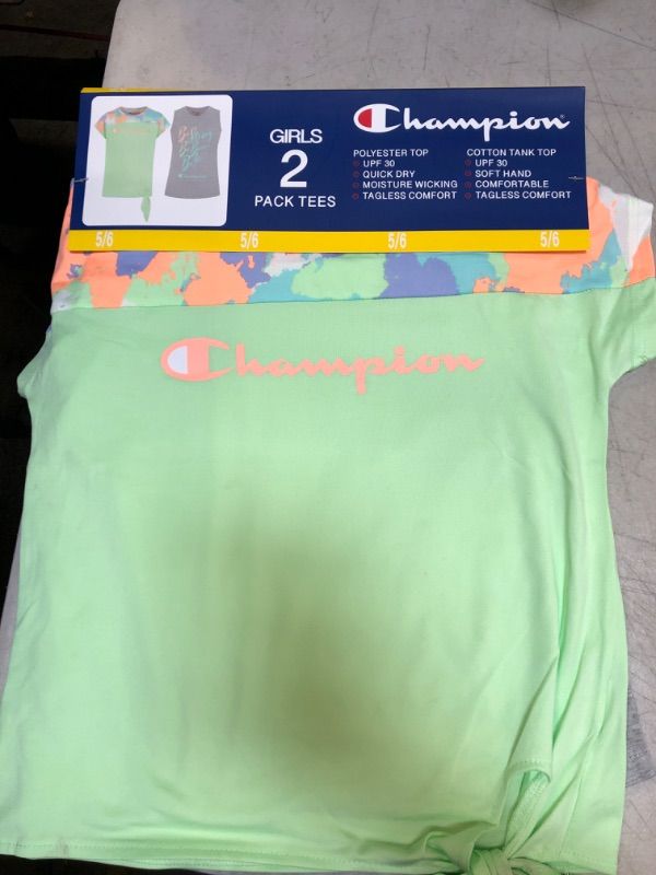 Photo 1 of Champion Girls 2-Pack Active Wear UPF 30 Moisture Wicking T-shirts
Size: 5-6