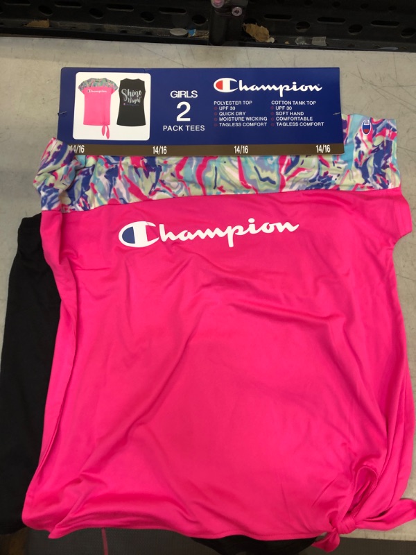 Photo 2 of Champion Girls 2-Pack Active Wear UPF 30 Moisture Wicking T-shirts
Size; 14/16