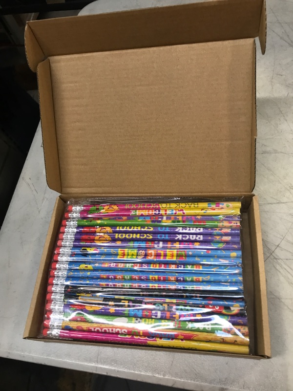 Photo 2 of Pajean 100 Pcs Welcome Back to School Pencils First Day of Holiday Inspirational HB with Eraser for Exams Stationery Party Reward Supplies, Classroom