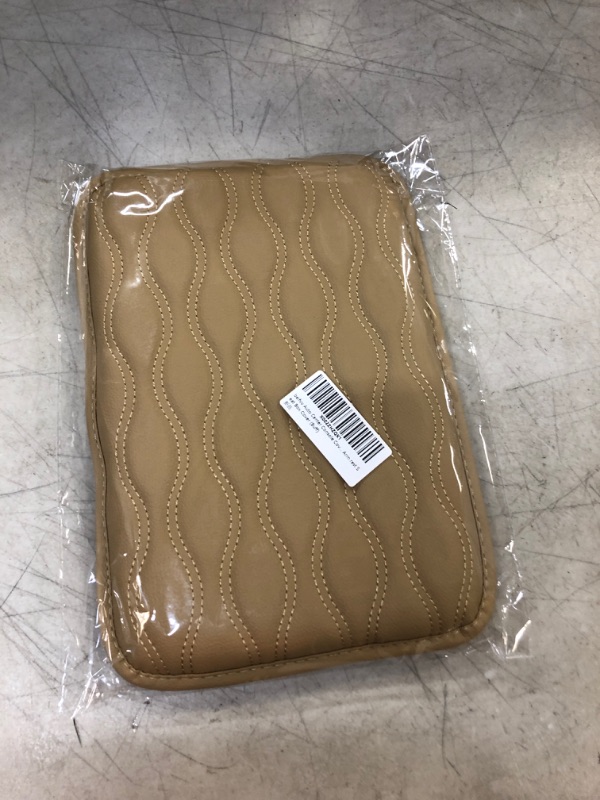 Photo 1 of beifvv Auto Center Console Cover, PU Leather Armrest Cushion Pad Cover Universal Fit for SUV/Truck/Car, Waterproof Car Armrest Seat Box Cover (Buff)
