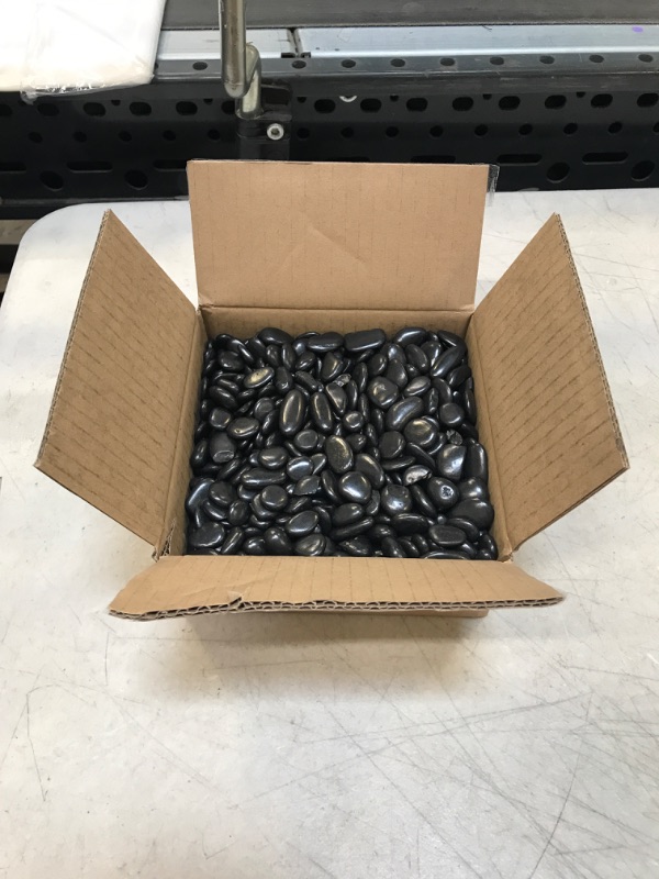 Photo 2 of 5 Pounds River Rocks for Plants,0.4" - 0.6" Black Stones for Garden Landscaping,Aquarium Rocks Black,Landscaping Rocks for Fish Tank,Black Pebbles for Plants, River Rocks for Vases, Garden, Aquarium
