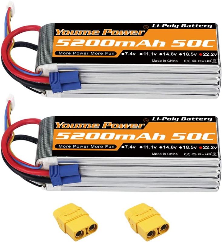 Photo 1 of 3S Battery Lipo,2 Packs 11.1V Lipo Battery 5200mAh with Tr Plug for RC Car/Truck, Boat,Drone,Buggy,Truggy,RC Helicopter, RC Airplane,UAV, FPV (Short)
