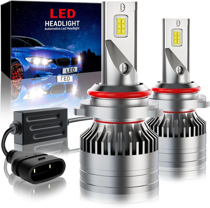 Photo 1 of 9006/HB4 LED Headlight Bulbs,50W 20000 lumens Super Bright LED Headlights Conversion Kit 6500K White,12-24V Waterprooff 9006 LED Lights with Fan, Pack of 2