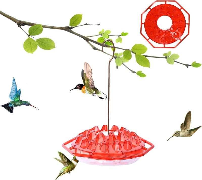 Photo 1 of 1PCS Wild Bird Feeders, Hummingbird Feeders for Garden Yard Outside Decoration, Plastic Humming Bird Feeders, Leak-Proof, Easy to Clean and Fill. (Red)
