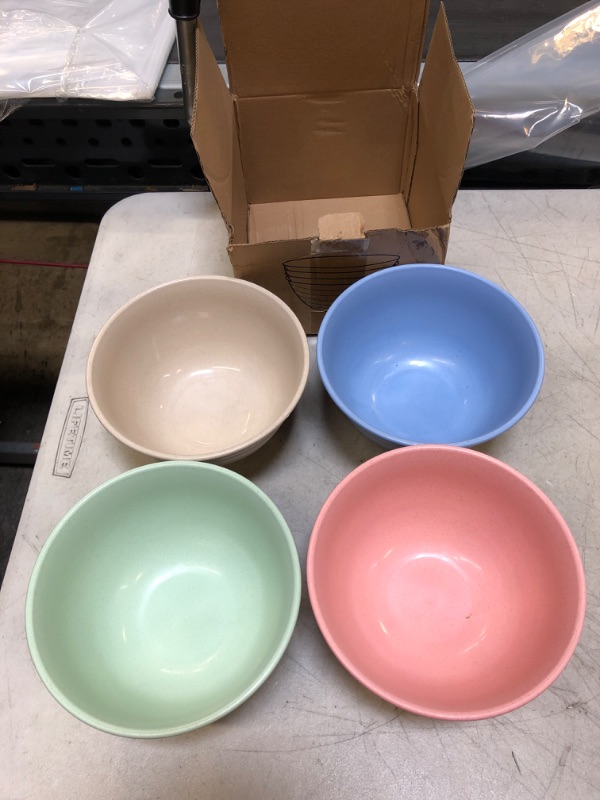 Photo 2 of 4PCS 5.9 INCH LIGHTWEIGHT WHEAT BOWLS (4 COLORS)
+++USE STOCK PHOTO AS REFERENCE +++