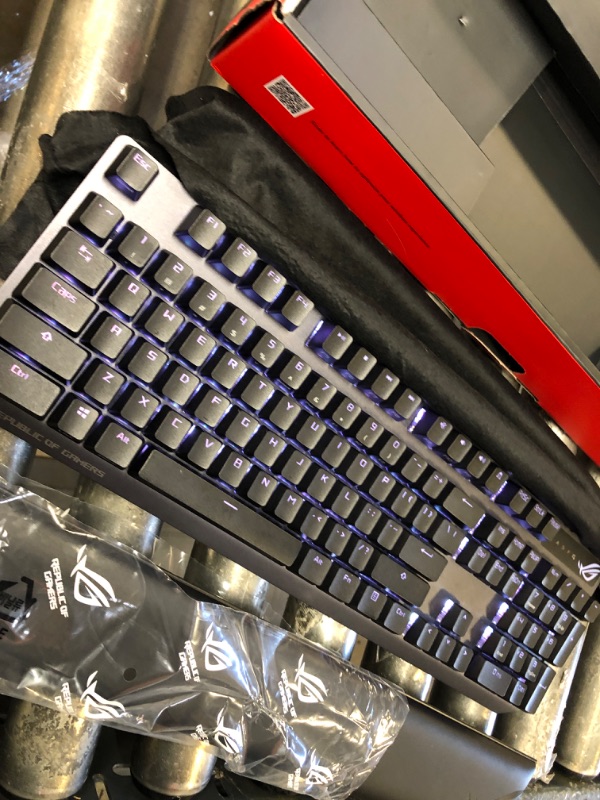 Photo 3 of ASUS ROG Strix Scope NX Wireless Deluxe Gaming Keyboard - Tri-Mode Connectivity (2.4GHz RF, Bluetooth, Wired), ROG NX Red Mechanical Switches, PBT Keycaps, Aura Sync RGB, Magnetic Wrist Rest, Black