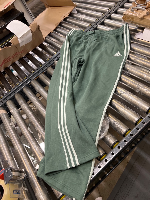 Photo 2 of adidas Men's Fleece Track Pants - green - 2xl size