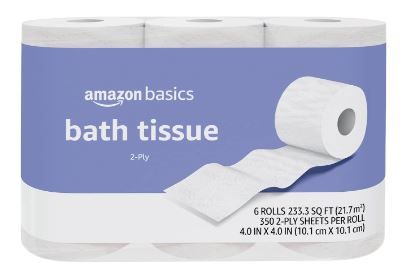 Photo 1 of Amazon Basics 2-Ply Toilet Paper - 6 rolls.