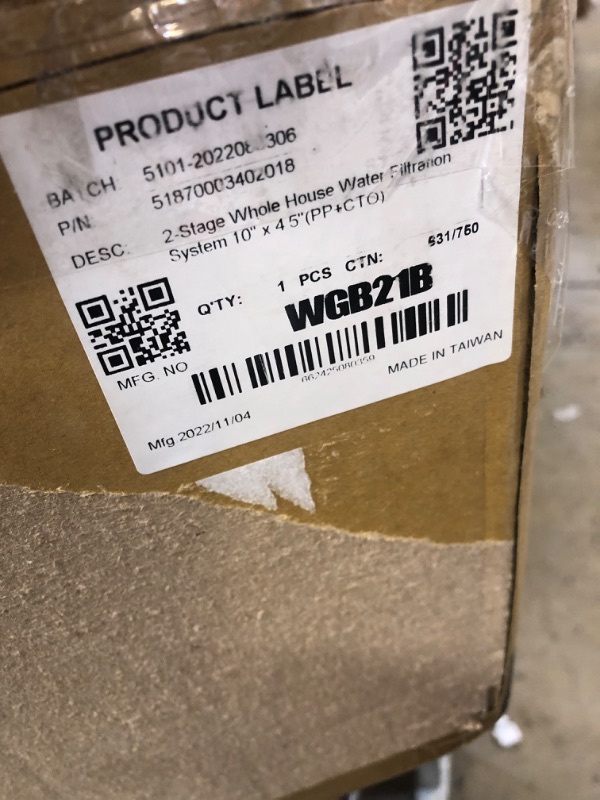 Photo 5 of iSpring WGB21B 2-Stage Whole House Water Filtration System, with 10" x 4.5" Sediment CTO(Chlorine, Taste, and Odor) Filter, 1" Inlet/Outlet
