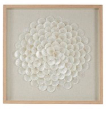 Photo 1 of Shell Geometric Handmade Overlapping Shells Shadow Box with Canvas Backing 24x24inch