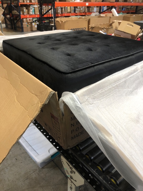 Photo 1 of Large black velvet style ottoman - 30x30x15inch