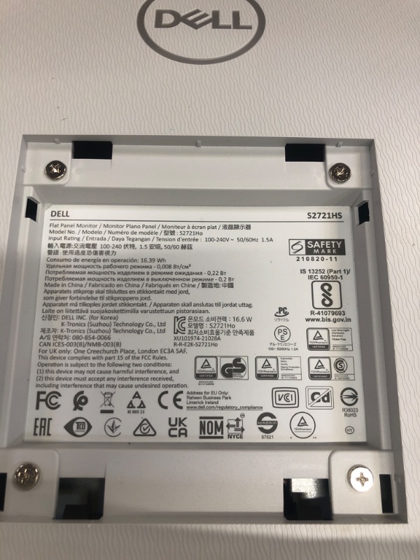 Photo 4 of Dell S2721HS Full HD 1920 x 1080p, 75Hz IPS LED LCD Thin Bezel Adjustable Gaming Monitor, 4ms Grey-to-Grey Response Time, 16.7 Million Colors, HDMI ports, AMD FreeSync, Platinum Silver 27.0" FHD Height Adjustable S2721HS