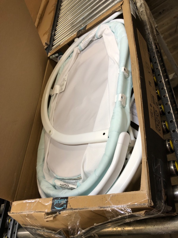 Photo 2 of Fisher-Price Soothing Motions Bassinet Pacific Pebble, Baby Bassinet with Soothing Lights, Music, Vibrations, and Motion Pacific Pebble - Frustration Free Packaging