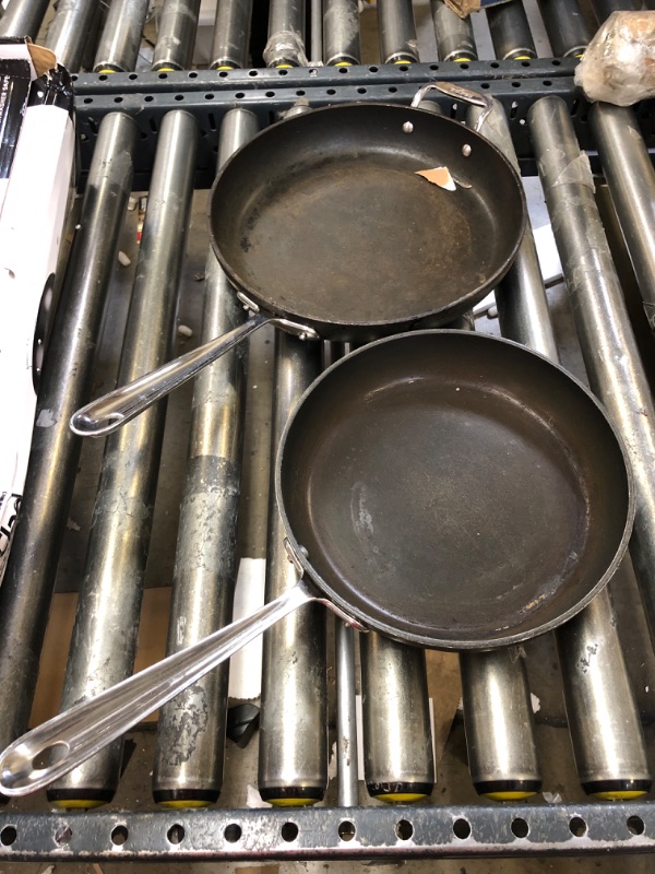 Photo 3 of All-Clad E1002S63 HA1 Hard Anodized Nonstick Fry Pan Cookware Set, 10 Inch and 12 Inch Fry Pan, 2 Piece, Grey 10-Inch and 12-Inch