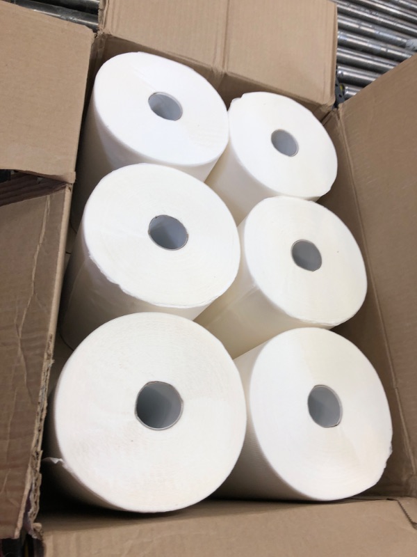 Photo 3 of High Capacity TAD Towel rolls, 10" Roll, White, 6 Rolls Premium Quality Fits Touchless Automatic roll Towel Dispenser