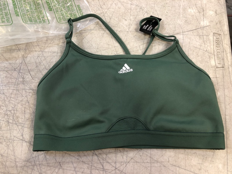 Photo 2 of adidas Women's Aeroreact Training Light Support Bra (XX-Small) D Green