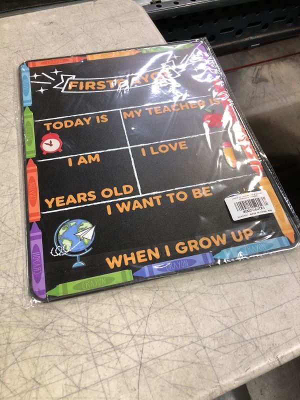 Photo 1 of First Day of School Board Sign, Back to School Chalkboard Sign Supplies, My First and Last Day of School Sign Board, 1st Day of School Chalkboard Sign for Kids First Day of Kindergarten Preschool Sign 1 Pack First and Last Day of School Chalkboard