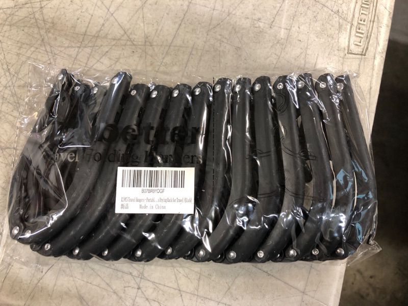 Photo 1 of 12 PCS Travel Hangers - Portable Folding Clothes Hangers Travel Accessories Foldable Clothes Drying Rack for Travel (Black)