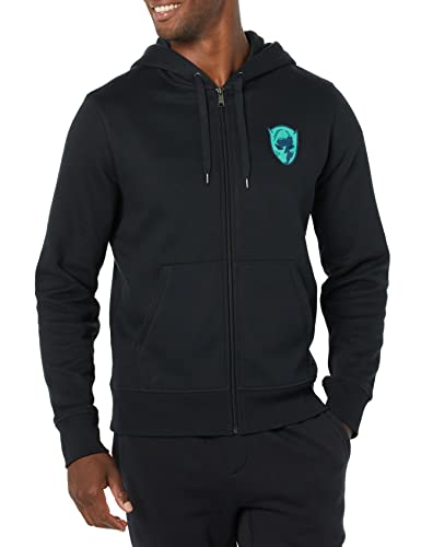 Photo 1 of Amazon Essentials Disney | Marvel | Star Wars Men's Fleece Full-Zip Hoodie Sweatshirts (Available in Big & Tall), Marvel Black Panther, Small
