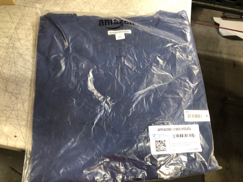 Photo 1 of Amazon Essentials Women's Classic Fit Split Neck Crew Scrub Top (Available in Plus Size) Medium Dark Blue
