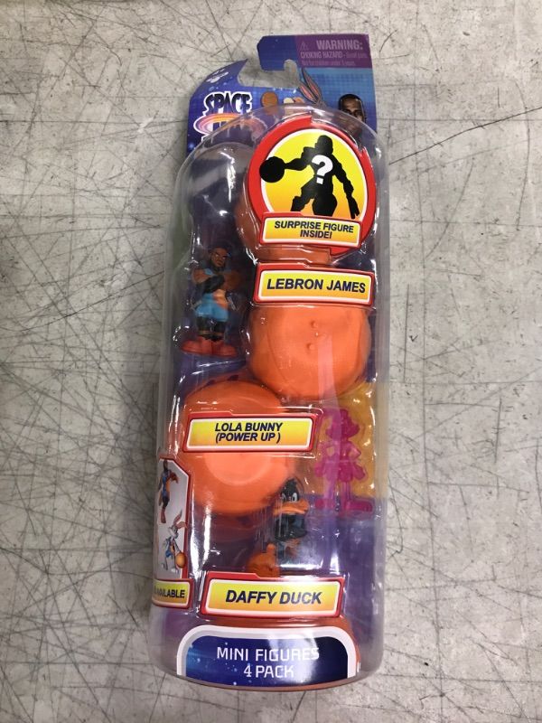 Photo 2 of Moose Toys Space Jam: A New Legacy - 4 Pack - 2" Lebron, Daffy Duck, Lola Bunny, & 1 Mystery Figures - Starting Line Up, Multicolor (14573)