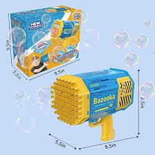 Photo 1 of Bubble Machine Gun, Bubble Gun with Lights/Bubble Solution, Bubbles Kids Toys for Toddlers Boys Girls Age 3 4 5 6 7 8 Years Old, Summer Toy Gift for Outdoor Indoor Birthday Wedding Party(Blue-Yellow)
