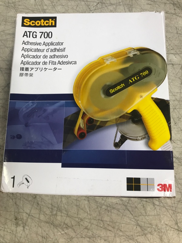 Photo 2 of 3M Scotch ATG 700 Adhesive Applicator, 1/2 in and 3/4 in wide rolls, Yellow