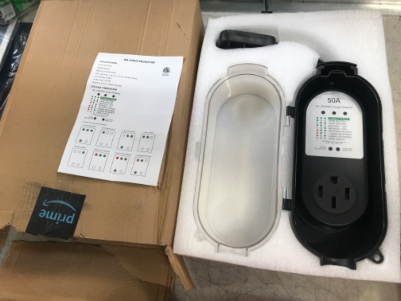 Photo 1 of WEBANG RV Surge Protector 50A with Waterproof Cover, NEMA 14-50R Heavy Duty 125V/250V 4 Prong, All-in-one Circuit Analyzer with LED Indicator, Designed for RV/Camper/Travel Trailer, ETL Listed