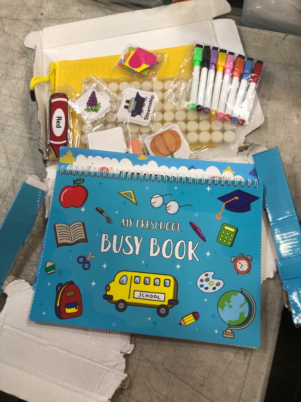 Photo 1 of Busy Book for Kids, Preschool Montessori Toys for Toddlers, Autism Sensory Educational Toys for 3 4 Years Old, Activity Binder Quiet Book, Early Learning Toys, Boys Girls Develops Fine Motor Skills
