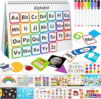 Photo 1 of Busy Book for Kids, Preschool Montessori Toys for Toddlers, Autism Sensory Educational Toys for 3 4 Years Old, Activity Binder Quiet Book, Early Learning Toys, Boys Girls Develops Fine Motor Skills
