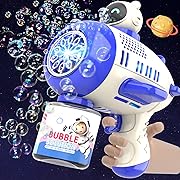 Photo 1 of Aomola Bubble Gun Machine for Kids Toddlers 1-3, 5000+ Bubbles Per Minute with 360°Leak-Proof, Automatic Space Bubble Blower with Led Light for Birthday Party, Outdoor Gift for Boys and Girls (Blue)******Factory Sealed
