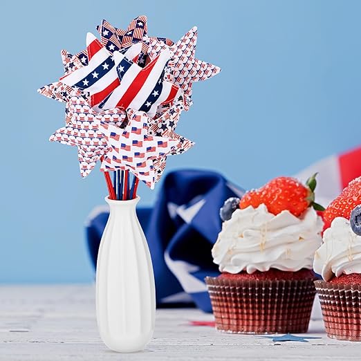 Photo 1 of  Patriotic Decoration Table Centerpiece 4th of July Red White Blue 3D Star with Sticks