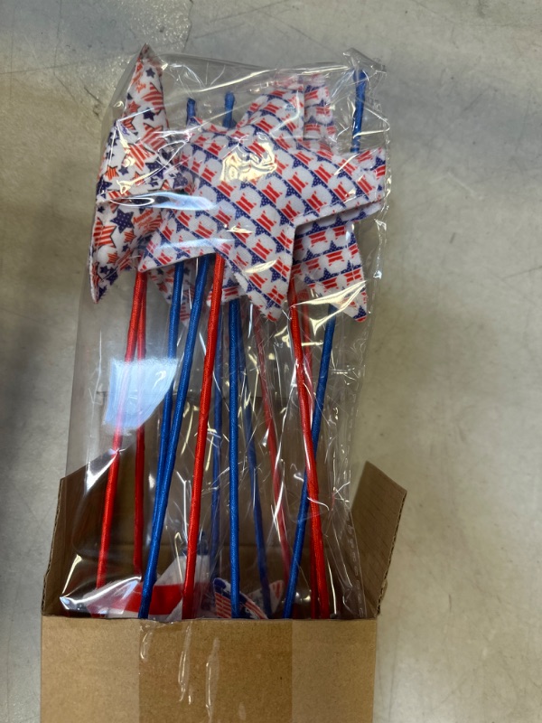 Photo 2 of  Patriotic Decoration Table Centerpiece 4th of July Red White Blue 3D Star with Sticks