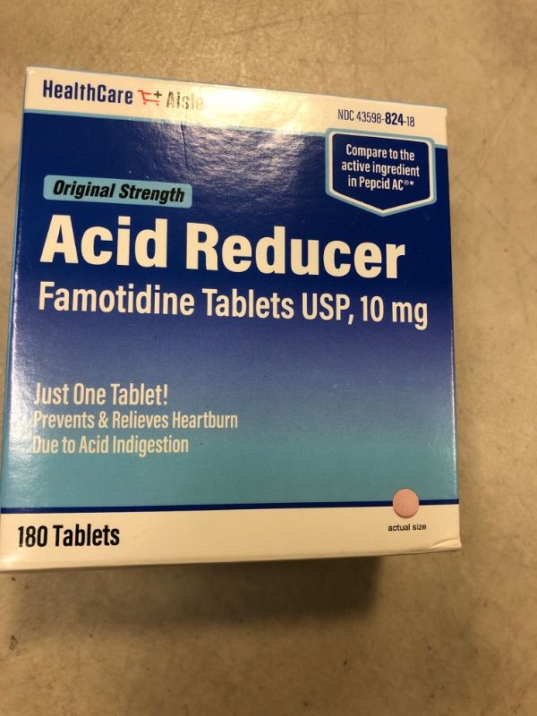Photo 2 of HealthCareAisle Famotidine 10 mg – 180 Tablets – Original Strength Acid Reducer – Prevents and Relieves Heartburn Due to Acid Indigestion Original Strength 180 Count (Pack of 1) *12/2023