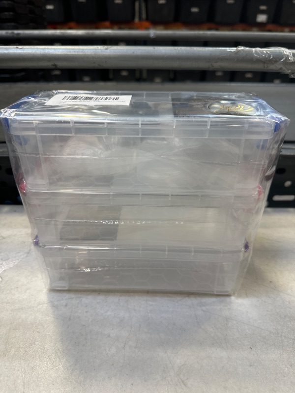 Photo 1 of 4Pack Plastic Pencil Box Stackable Translucent Clear 