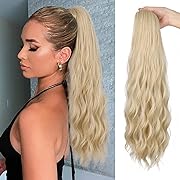 Photo 1 of AISI BEAUTY Drawstring Ponytail Extensions for Women 24 inch Long Wavy Ponytail Clip in Ponytail Natural Synthetic Ponytail for Daily Use(24/613)