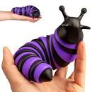 Photo 1 of Fidget Slug,Fidget slug Toy,7.5" 3D Printed Articulated Sticky Stretch Slug Fidget Toy,Flexible Slug Caterpillar Gag Gifts for Kids,Sensory Toys for Autistic, Children & Adults (Black Purple)