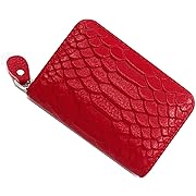 Photo 1 of mini HEYU Leather Wallets for Women RFID Blocking Zip Around Credit Card Holder Small ID Case Organizer Purse (red)