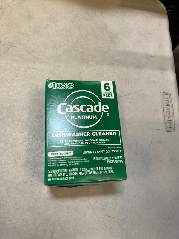 Photo 2 of Cascade Platinum Dishwasher Cleaner, 6 count Lemon 1 Count (Pack of 6)