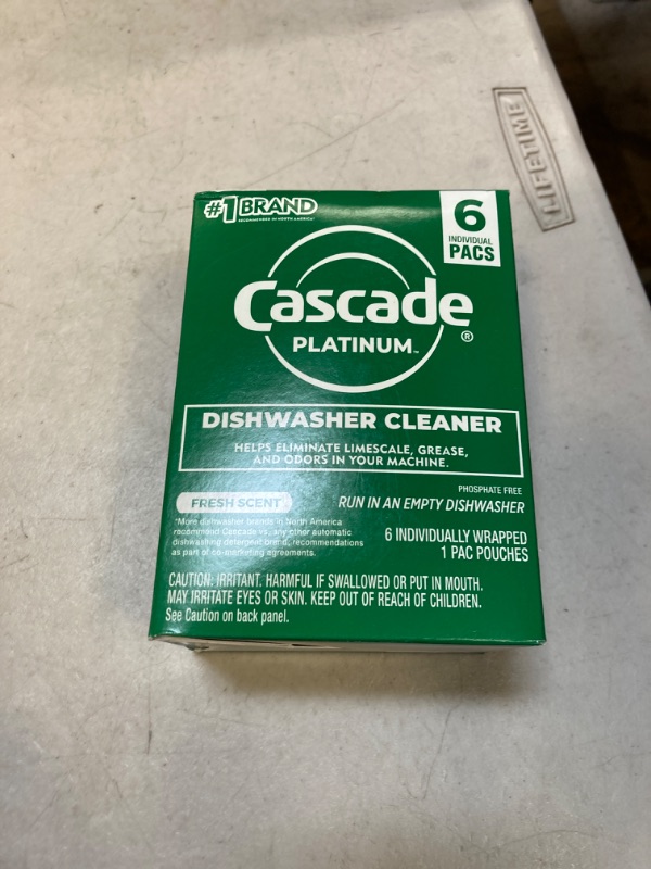 Photo 2 of Cascade Platinum Dishwasher Cleaner, 6 count Lemon 1 Count (Pack of 6)