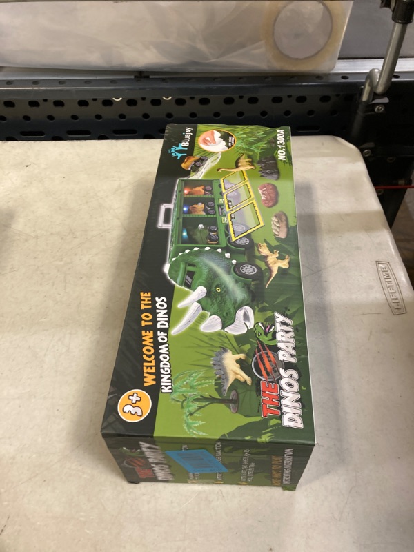 Photo 2 of BLUEJAY 21 Pack Dinosaur Toys for Kids 3-7, Dinosaur Truck with Oversized Dinosaur Map, Flashing Lights, Music and Roaring Sound, Kids Toys with 6 Pull Back Dinosaur Cars, 6 Dinosaur Toys (Brown) Brown2
