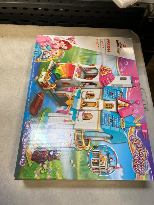 Photo 2 of Building Toy Deluxe Brick for Ages 6-12 Girls Boys,Princess Leah Lake Rainbow Castle Building Kit Castle Toy House Toys,Creative Building Toys,Recreat ???? Colored Castle