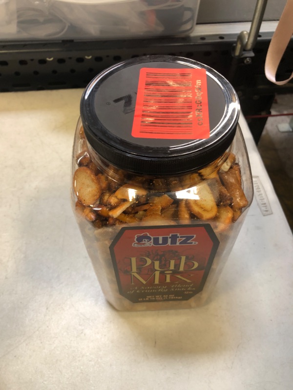 Photo 2 of Utz Pub Mix, 42 Oz. Barrel, Savory Snack Mix with a Blend of Crunchy Flavors for a Tasty Party Snack, Resealable Container, Trans-Fat Free and Kosher Certified 2.5 Pound (Pack of 1) exp- oct 2023