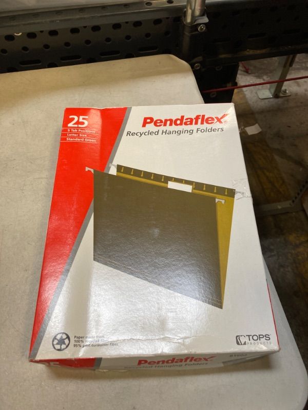Photo 1 of Pendaflex Reinforced Hanging Folders, Letter Size, Standard Green 25 pcs 
