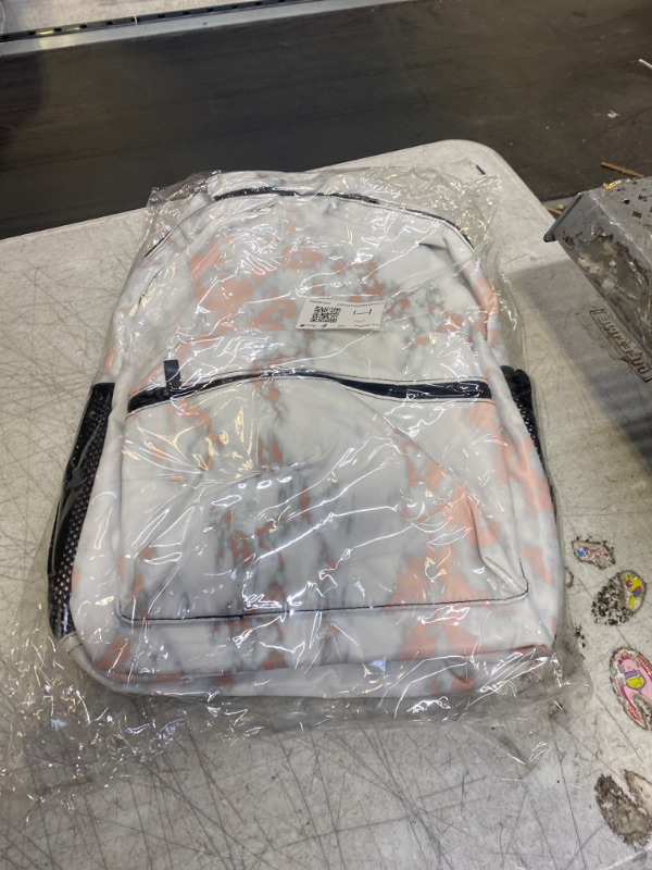 Photo 1 of Wamika Rose Gold Marble Backpack Bookbags Daypack School Supplies for Students Girls Boys, Marble Laptop Bookbag Shoulder Bag Travel Sports for Men Women Multi 9