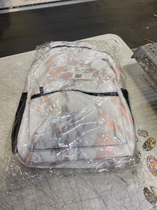 Photo 2 of Wamika Rose Gold Marble Backpack Bookbags Daypack School Supplies for Students Girls Boys, Marble Laptop Bookbag Shoulder Bag Travel Sports for Men Women Multi 9
