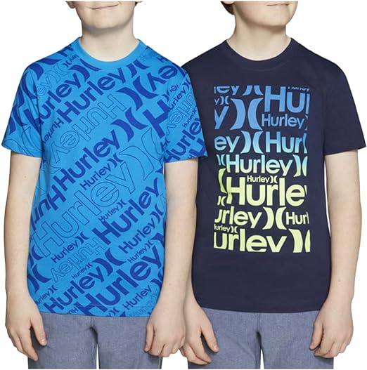 Photo 1 of Hurley Boy's (Boy's size  14/16)  2 Pack Short Sleeve Graphic T-Shirt Neptune Blue/Midnight Navy  