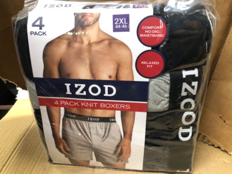 Photo 1 of (Size 2XL-- 44/46) --Izod Men's 4 Pack Knit Boxers Relaxed Fit
