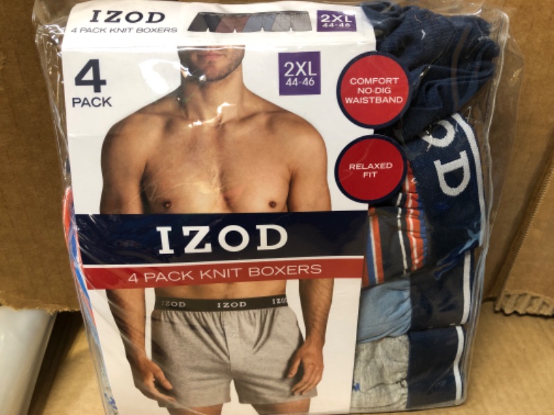 Photo 1 of (Size 2XL-- 44/46) --Izod Men's 4 Pack Knit Boxers Relaxed Fit
